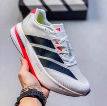 Adidas Men's Adizero Boston13 Marathon Running Shoes - Shock Absorption, Wear Resistance, And Breathability - Black and White - View 12