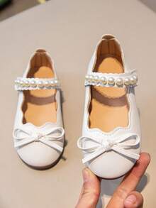 Girls' Leather Flats, Spring/Autumn Princess Shoes For Little Girls - White - View 6