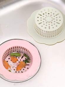 1pc Pattern Drain Plug, Drain Filter, Bathroom Anti-Clogging Floor Drain Filter, Kitchen Sink Garbage Filter, Universal Bathroom Sink Drain Filter, Bathroom Accessories (Random Color) - A - View 3