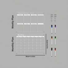 1pc Magnetic Acrylic Dry Erase Board (6 Whiteboard Markers Included), Magnetic Transparent Hanging Calendar Memo Board, Home Planning Display Board, Erasable Magnetic Glass Writing Board - I - View 31