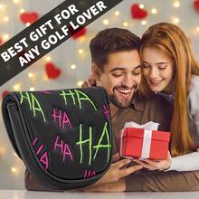 HA Alphabet Fun Design Style Golf Club Head Cover, Half-Circle Putter Head Cover, PU Material, Suitable For Most Brands, With Advanced Embroidery - Multicolor - View 8