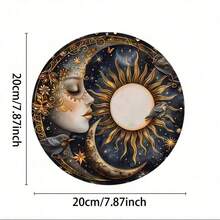 1pc Vintage Sun And Moon Metal Wreath Sign - 8x8 Inch Rust-Proof Wall Decor For Living Room, Home, Cafe, Apartment & Restaurant | Perfect Gift For Mother's Day, Birthday, Graduation, Aesthetic Room Decor, Wall Art, Housewarming Gift,Room Decor,Halloween Decor,Home Decor,Bathroom Decor,Bedroom Decor,Kitchen Decor,Wall Decor,House Decor, Room Decoration Stuff,Living Room Decor - Wall Decor Plaque, Music Room Decor -  Retro Kitchen Decor, Pre-Drilled Holes, Random Hole Style - Metal Wall Art, Tin Signs, Vintage Metal Signs, Retro Wall Decor, Rustic Metal Art, Cool Metal Signs, Man Cave Decor, Garage Signs, Classic Metal Art, Unique Wall Art - Nhiều màu - Xem 9