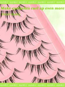 10对漫画风水润假睫毛，全透明DIY假睫毛，适合初学者日常使用 - 黑色 - 查看 9