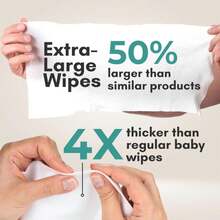 Nurture XL Ultra Thick Body Wipes For Adults W\/Aloe | 40 Extra Large Disposable Cloth Wet Cleansing No Rinse Bathing Washcloths, Waterless Shower | Bath Wipe For Women, Men &Amp; Elderly - ColorA - 查看 3