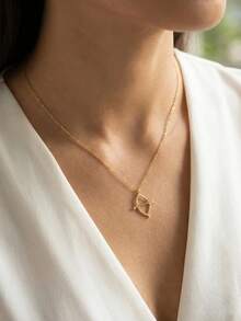 1 pieza Collar con colgante en forma de flecha de Cupido gótico, regalo de joyería para hombres y mujeres - Dorado - Ver 1