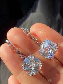 1 Pair Charm Cubic Zirconia Drop Earrings For Women For Party Engagement Anniversary Jewelry Valentine's Day Gift - 1# - View 1