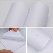 1卷哑光白色乙烯基自粘壁纸，易撕易贴，可移除式接触纸，适用于客厅、卧室、酒店、家具、浴室、书桌、橱柜翻新，DIY可移除壁纸，40厘米*1000/500/300/100厘米 - 白色 - 查看 7