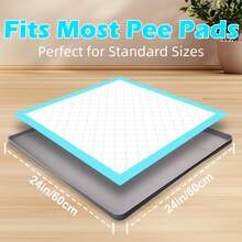 Giá đỡ tấm lót vệ sinh cho chó, giá đỡ tấm lót silicon chống trượt cho chó con, thảm silicon chống tràn, khay huấn luyện đi vệ sinh hình vuông cho chó con để bảo vệ sàn nhà trong nhà. - M - Xem 2