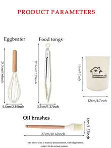 12pcs Silicone Kitchen Utensil Set With Wooden Handles, Non-Stick, Dishwasher , Cooking Essential Includes Spatula, Whisk, Tongs, Ideal For Holiday Cooking And Daily Use - Multicolor - View 4