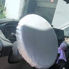 42厘米通用汽车方向盘遮阳罩，银涂层布料，有效反射隔热，适用于所有车型，易于使用，不烫手，保护方向盘免受老化影响 - 方向盤遮陽罩 - 查看 3