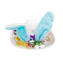 Easter Kids Bunny Ear Hat, Cute Colorful Sequins Wide Brim Cowgirl Hat Western Hat For Girls Boys - 藍色 - 查看 4