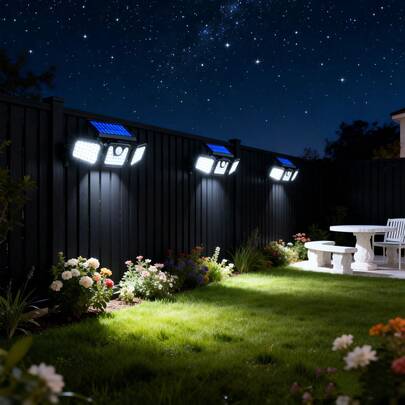 1/2/3/4Pack Smart Solar Powered Security Light, Outdoor Lights With Solar, Advanced Motion Detection 16-26 Feet Sensing Range, Polycrystalline High Efficiency Panel, 6500K Daylight White Beam, Durable Weatherproof Design For Garden Pathway
