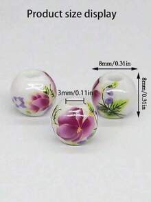 30pcs Assorted Blue And White Porcelain Orchid Ceramic Beads, Handmade DIY Jewelry Accessories, Bracelet Making Materials, Beaded Curtain Supplies - Multicolor - View 11