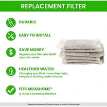 Filtros de destilador de piezas verdes, sobres de carbón activado (12 unidades), absorción de olores y COV, compatibles con dest - 12 unidades (paquete de 1) - Ver 6