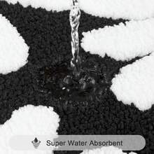 Pauwer 3 Piece Bathroom Rug Mat Set, Microfiber Shaggy Bath Mat Set, Non-Slip Ultra Soft Carpet Mats, Absorbent Bathroom Mat Set With U-Shaped Toilet Mat For Bathroom, Tub, Shower - 黛西布萊克 - 查看 4