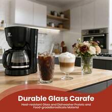 SUPERLEX 3-In-1 Coffee Machine, 1.25L Drip Coffee Machine, One-Touch Automatic Espresso Machine, Cappuccino Machine, Hot And Iced Coffee Machine For Ground Coffee, Extraction Brewing Coffee Machine, Removable Anti-Drip Function To Avoid Cleaning, Permanent Filter, Multi-Person Sharing Suitable For Latte, Mocha, Cappuccino - Xem 5