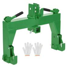 Huisuilinss 3-Point Quick Hitch With 2" Receiver&Extra Versatile Adapter,Adaptation To Category 1,No Bushing Required,3000LBS Lift Capacity,5 Level Adjustable Bolts & Reinforcing Rib Design - Green a Pair Of Gloves - View 6