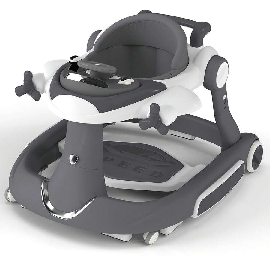 Kinder King 8-In-1 Baby Walker, 3 Level Adjustable Height, Foldable Toddler Activity Walker With Speed Adjustable Wheels, Easy To Clean, Christmas Halloween Gift, Gray - Xám - Xem 1
