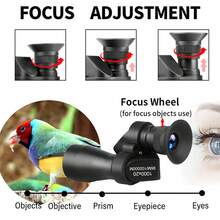 Portable High-Definition Monocular Telescope With High Magnification Zoom, Hunting, Camping, Mountaineering, Outdoor Fishing - 黑色 - 查看 7