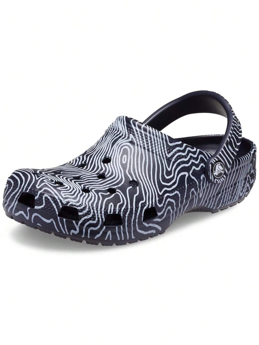 Crocs Unisex-Adult Classic Graphic Clogs - Deep Navy/Multi - View 1