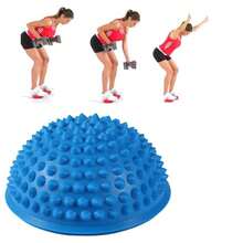 Pelotas de masaje semicirculares de alta densidad con pinchos para fitness, yoga y gimnasio. - Azul - Ver 2