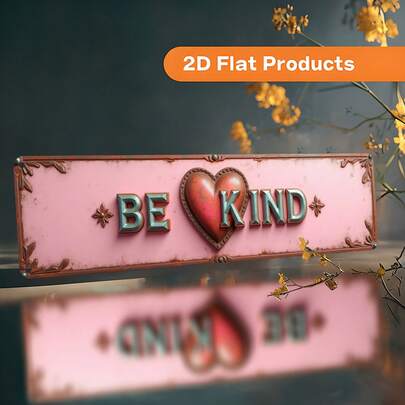 1pc 2D Retro "Heart Letter Frame Flower" English Sign | Multipurpose Wall Decor, Classic Style, Suitable For Bar, Living Room, Dining Room, Hotel, Restaurant, Office, Garage, As Well As Halloween And Christmas