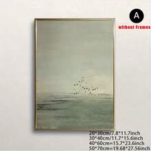 1/2 pieza/set Pinturas de lienzo minimalistas, pósteres de paisaje abstracto japonés, diseño de atardecer verde salvia, decoración de pared estilo escandinavo zen, arte de estilo bohemio de color tierra, adecuado para habitación, dormitorio, sala de estar, decoración del hogar, arte de pared del dormitorio, piezas de arte de tono neutral moderno, creando una atmósfera de hogar pacífica, sin marcos incluidos - verde menta - Ver 20