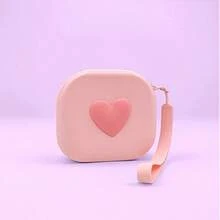 Wysokiej jakości silikonowa torebka w kształcie serca, wielofunkcyjna, przenośna saszetka. Chroni szminkę, słuchawki, kable i inne drobne akcesoria, niezbędne dla studentów. - Wielokolorowe - Zobacz 14
