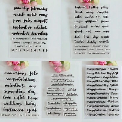 Clear Stamps/Seal For Handmade DIY Scrapbooking Card Making Album Decorative Seal Craft Monthly Digital Family Titles, Festival Greetings, Planner Greeting Cards, Diy Decorations