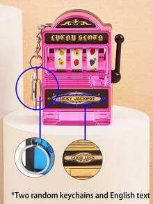 1个迷你趣味可爱水果老虎机钥匙扣吊坠，旋转老虎机游戏幸运抽奖吊坠，带旋转卷轴和钥匙圈，适合作为节日礼物、生日蛋糕装饰、派对用品、钥匙扣、包包挂饰、珠子、小礼物、汽车配件、背包挂饰、Y2K哥特风书包配件、带证件套的挂绳、汽车配件、包包挂饰、圣诞装饰品 - 彩色 - 查看 16