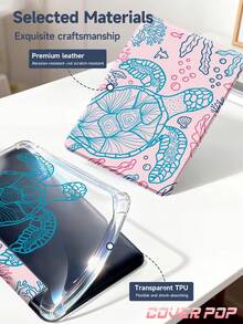 Turtles And Seaweeds Pattern Tablet Case Compatible With Air 11-Inch M3 2025 / M2 2024, Air 5th Generation 2022 , (A16) 11 Inch 11th Generation 2025,Compatible With Samsung Galaxy Tab,Kindle Paperwhite 12th Gen 2024, Clear Back ,Fashion Pattern Protective Case,Autlueomatic Sleep And Wake-Up Function, Airbag Protection, Suitable For Gifts And Office Use - Multicolor - View 9