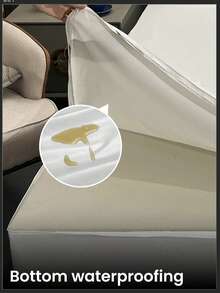 1件装六面防水床垫保护套，防水表层，适用于10英寸厚床垫，适用于单人床、双人床、大号床、加厚床垫，透气静音，床垫套，可水洗，低过敏性，优质拉链床垫垫，理想的家居礼品，完美的节日礼物，舒适保暖 - 白色(床單高25) - 查看 7