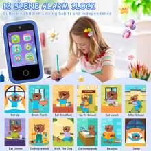 儿童学习玩具手机，内置MP3音乐播放器、20款益智游戏、12种场景闹钟、双摄像头、手电筒，适合男孩女孩培养良好习惯和独立学习能力。 - 彩色 - 查看 7