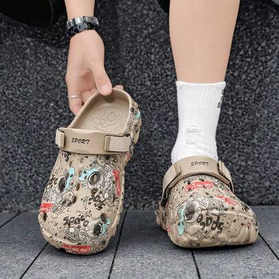 男士透气镂空凉鞋，新款厚底休闲套脚拖鞋，夏季户外可调节绑带人字拖，防臭舒适时尚百搭厚底防滑沙滩鞋