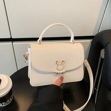 Nouveau sac carré mini 2026, sac à main, sac bandoulière avec bandoulière, style rétro, polyvalent, idéal pour les déplacements quotidiens - Blanc - Voir 2