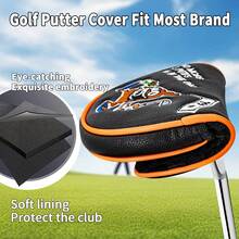 1 pieza Funda para cabeza de putter DF3 con patrón de pirata - Cierre magnético de cáscara de PU con forro esponjoso y dibujo animado lindo, Negro (para modelo de putter DF3) - Multicolor - Ver 7