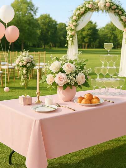 1/3pcs 137*183cm Pink White Black Table Cloth, Baby Birthday Disposable Tablecloth, Birthday Party Decor Table Cover, Baby Shower Party Table Decoration, Gender Reveal Decor, Baby 1st Birthday Party Supplies, Welcome Baby Party Decor Tablecloth, Wedding, Bridal Shower Decor, Pink Party Decorations, White Party Supplies, Black Party Decorations, Room Decor, Home Decor, Birthday Gifts, Party Favors