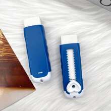 可伸缩橡皮擦，推拉式，心形蓝色，擦拭干净不留纸屑，方便快捷，大容量，可替换装 - 藍色 - 查看 10