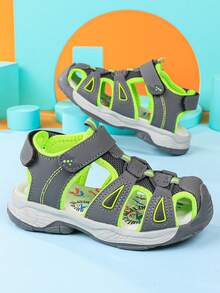Children's Closed-Toe Lightweight Sports Sandals, Suitable For Outdoor, Water, Hiking, Garden, Boys And Girls, Spring/Summer - Green - View 12