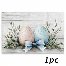 4pcs Easter Themed Placemats, Featuring Minimalist Easter Egg Patterns And Floral Designs, Suitable For Party Dining, Holiday Decor And Easter Decoration. Size: 30x45cm, Applicable For Seasonal Home Decor, Holiday Table Decor, Farmhouse Style, Washable Placemats Holiday Table Decor And Home Entertainment. An Ideal Gift. - Multicolor - View 21