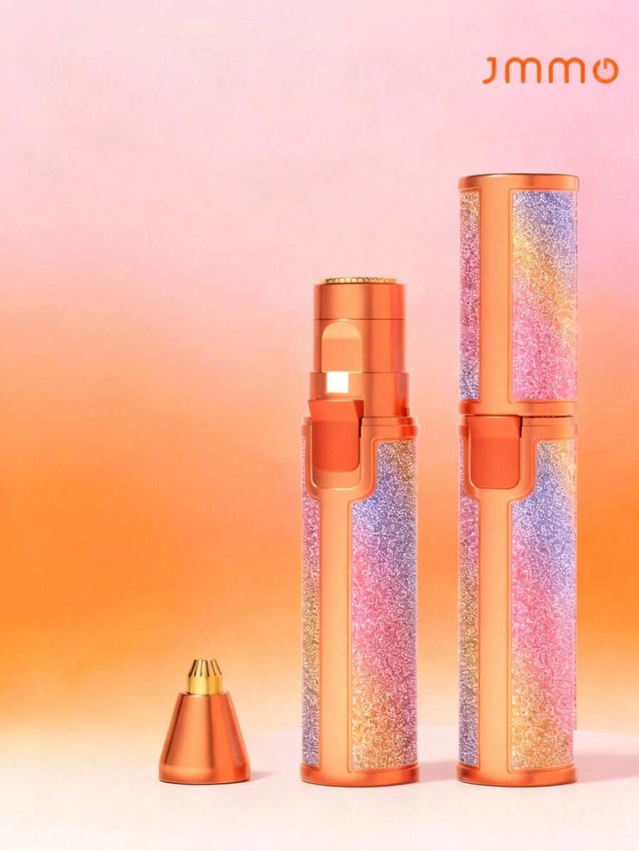 JMMO 无痛便携式脱毛器，二合一电动脱毛器，女性脱毛眉毛修剪器，适用于去除眉毛和唇部等面部毛发，可充电电动脱毛器 - 珊瑚粉 - 查看 1