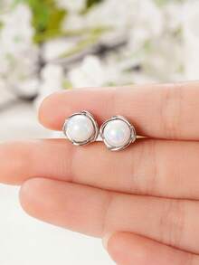 1 Pair Elegant Stud Earrings For Women For Party Engagement Anniversary Jewelry Valentine's Day Gift - 1# - View 7
