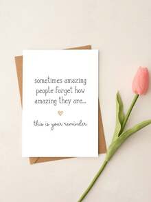 1张励志鼓励卡（含信封） - 有时优秀的人会忘记自己有多优秀 简约积极肯定卡，适用于生日、友谊、好运等场合，内页空白 - 查看 7