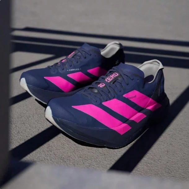 Adidas 男士 ADIZERO ADIOS PRO 运动训练跑步鞋 - 藍色/粉紅色 - 查看 1