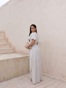Women's Wrap Midi Dress - 白色 - 查看 3