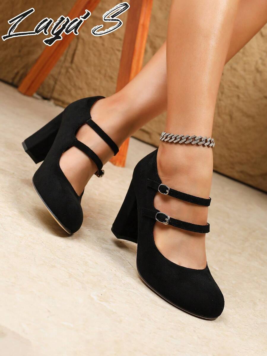 New Spring/Summer 2026 Collection: Classic Mary Jane Shoes, Fashionable, Elegant, And Retro-Style Women's High Heels. Available In Brown And Black, These Bow-Adorned, Round-Toe, Ultra-High Heels Feature A Simple Single Strap For Easy Styling. Perfect For A Preppy, Cute Look, And Can Be Paired With Dresses. Suitable For Wedding Parties, Family Gatherings, Mother's Gifts, Outdoor Leisure, And Business Occasions. (Local Warehouse, Delivery As Fast As 3 Days) - màu đen - Xem 1