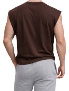 Plain Boxy Oversized Tank Top - Guaranteed Style - Lightweight Fabric - Fashion - Rust Brown - View 3