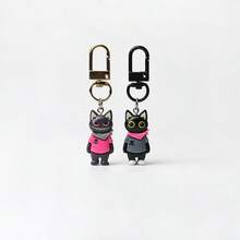 Cute Cartoon Cat Keychain Pendant, Adorable Backpack Charm, Versatile Small Accessory, Minimalist Daily Wear, Funny Street Style Keychain, Creative Bag Charm, Personalized Cartoon Everyday Accessory - Multicolor - View 12