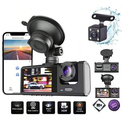Grabadora de Conducción 1080p Monitoreo en el Automóvil Cámara Trasera Enlace Wifi Visualización de Aplicaciones Autopartes Grabadora de Conducción de Camiones Cámara de Marcha Atrás