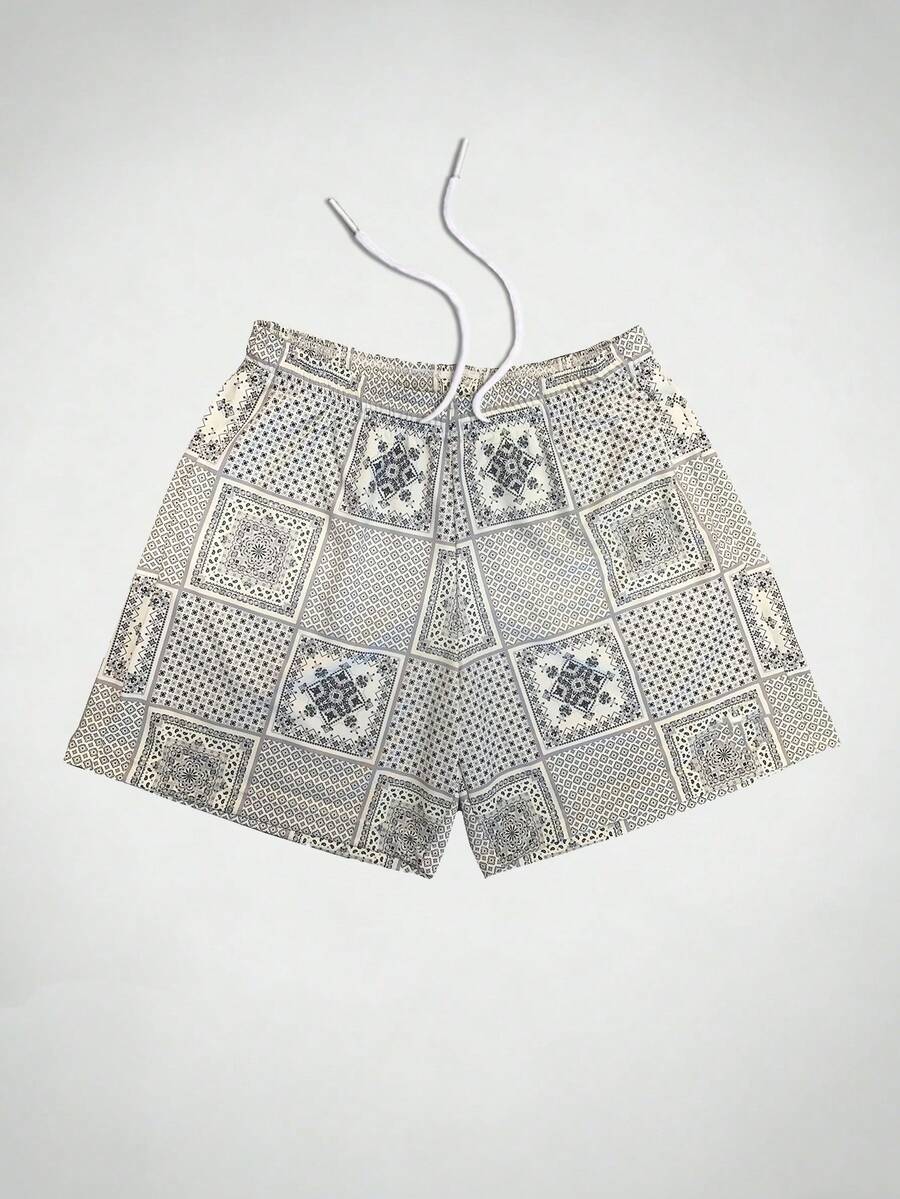 Men's Statement Print Shorts Fashion Designer Patterned Casual Daily Wear Shorts - 彩色 - 查看 1